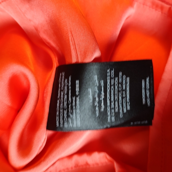 Bebe Hot Coral Romper shorts lined pockets NWT XS sleeveless - Picture 10 of 16